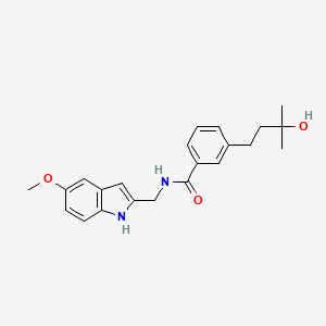 molecular formula C22H26N2O3 B5534678 3-(3-hydroxy-3-methylbutyl)-N-[(5-methoxy-1H-indol-2-yl)methyl]benzamide 