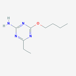 molecular formula C9H16N4O B5534683 4-butoxy-6-ethyl-1,3,5-triazin-2-amine 