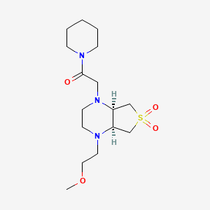 molecular formula C16H29N3O4S B5534689 (4aR*,7aS*)-1-(2-methoxyethyl)-4-(2-oxo-2-piperidin-1-ylethyl)octahydrothieno[3,4-b]pyrazine 6,6-dioxide 