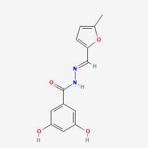 molecular formula C13H12N2O4 B5534694 3,5-dihydroxy-N'-[(5-methyl-2-furyl)methylene]benzohydrazide 