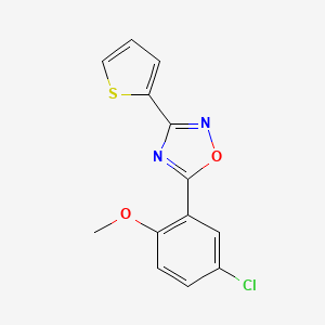molecular formula C13H9ClN2O2S B5534699 5-(5-chloro-2-methoxyphenyl)-3-(2-thienyl)-1,2,4-oxadiazole 