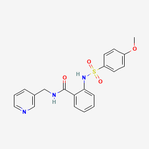 molecular formula C20H19N3O4S B5534728 2-{[(4-methoxyphenyl)sulfonyl]amino}-N-(3-pyridinylmethyl)benzamide 