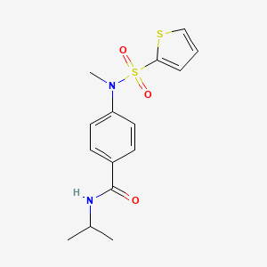 molecular formula C15H18N2O3S2 B5534734 N-isopropyl-4-[methyl(2-thienylsulfonyl)amino]benzamide 