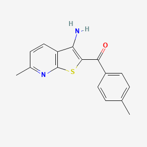 molecular formula C16H14N2OS B5534746 (3-amino-6-methylthieno[2,3-b]pyridin-2-yl)(4-methylphenyl)methanone 