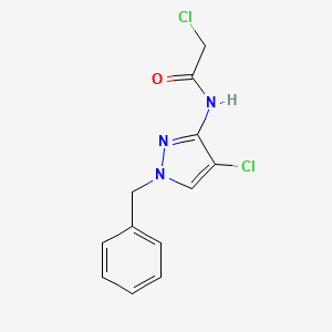 molecular formula C12H11Cl2N3O B5534751 N-(1-benzyl-4-chloro-1H-pyrazol-3-yl)-2-chloroacetamide CAS No. 1001500-12-4