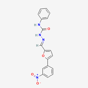 molecular formula C18H14N4O4 B5534764 5-(3-nitrophenyl)-2-furaldehyde N-phenylsemicarbazone 