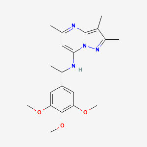 molecular formula C20H26N4O3 B5534775 2,3,5-trimethyl-N-[1-(3,4,5-trimethoxyphenyl)ethyl]pyrazolo[1,5-a]pyrimidin-7-amine 