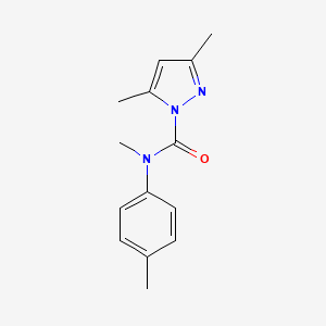 molecular formula C14H17N3O B5534810 N,3,5-trimethyl-N-(4-methylphenyl)-1H-pyrazole-1-carboxamide 