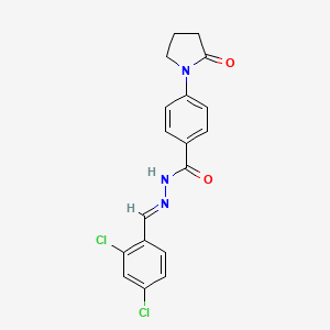 molecular formula C18H15Cl2N3O2 B5534821 N'-(2,4-dichlorobenzylidene)-4-(2-oxo-1-pyrrolidinyl)benzohydrazide 