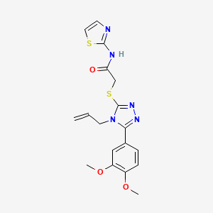 molecular formula C18H19N5O3S2 B5534828 2-{[4-allyl-5-(3,4-dimethoxyphenyl)-4H-1,2,4-triazol-3-yl]thio}-N-1,3-thiazol-2-ylacetamide 