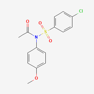 molecular formula C15H14ClNO4S B5534833 N-[(4-chlorophenyl)sulfonyl]-N-(4-methoxyphenyl)acetamide 