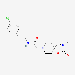 molecular formula C18H24ClN3O3 B5534841 N-[2-(4-chlorophenyl)ethyl]-2-(3-methyl-2-oxo-1-oxa-3,8-diazaspiro[4.5]dec-8-yl)acetamide 