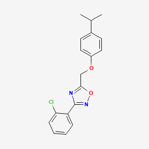 molecular formula C18H17ClN2O2 B5534850 3-(2-chlorophenyl)-5-[(4-isopropylphenoxy)methyl]-1,2,4-oxadiazole 