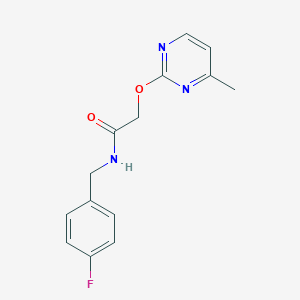 molecular formula C14H14FN3O2 B5534856 N-(4-fluorobenzyl)-2-[(4-methyl-2-pyrimidinyl)oxy]acetamide 