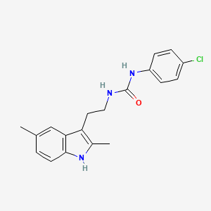molecular formula C19H20ClN3O B5534864 N-(4-chlorophenyl)-N'-[2-(2,5-dimethyl-1H-indol-3-yl)ethyl]urea 