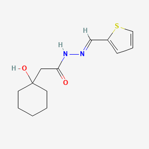 molecular formula C13H18N2O2S B5534872 2-(1-hydroxycyclohexyl)-N'-(2-thienylmethylene)acetohydrazide 