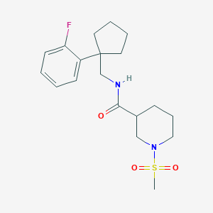 molecular formula C19H27FN2O3S B5534879 N-{[1-(2-fluorophenyl)cyclopentyl]methyl}-1-(methylsulfonyl)-3-piperidinecarboxamide 
