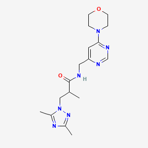 molecular formula C17H25N7O2 B5534897 3-(3,5-dimethyl-1H-1,2,4-triazol-1-yl)-2-methyl-N-{[6-(4-morpholinyl)-4-pyrimidinyl]methyl}propanamide 