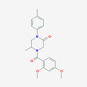 molecular formula C21H24N2O4 B5534905 4-(2,4-dimethoxybenzoyl)-5-methyl-1-(4-methylphenyl)-2-piperazinone 