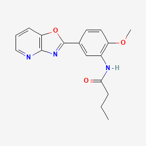 molecular formula C17H17N3O3 B5534908 N-(2-methoxy-5-[1,3]oxazolo[4,5-b]pyridin-2-ylphenyl)butanamide 