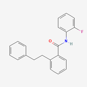 molecular formula C21H18FNO B5534915 N-(2-fluorophenyl)-2-(2-phenylethyl)benzamide 