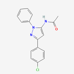 molecular formula C17H14ClN3O B5534921 N-[3-(4-chlorophenyl)-1-phenyl-1H-pyrazol-5-yl]acetamide 