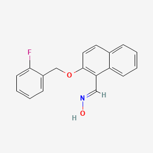 molecular formula C18H14FNO2 B5534927 2-[(2-fluorobenzyl)oxy]-1-naphthaldehyde oxime 