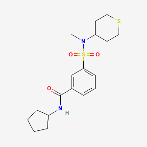 molecular formula C18H26N2O3S2 B5534931 N-cyclopentyl-3-{[methyl(tetrahydro-2H-thiopyran-4-yl)amino]sulfonyl}benzamide 