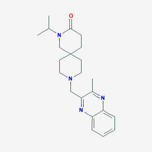 molecular formula C22H30N4O B5534935 2-isopropyl-9-[(3-methylquinoxalin-2-yl)methyl]-2,9-diazaspiro[5.5]undecan-3-one 