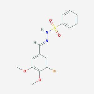 molecular formula C15H15BrN2O4S B5534936 N'-(3-bromo-4,5-dimethoxybenzylidene)benzenesulfonohydrazide 