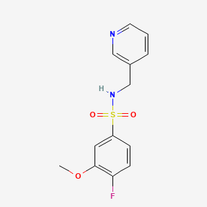 molecular formula C13H13FN2O3S B5534957 4-fluoro-3-methoxy-N-(3-pyridinylmethyl)benzenesulfonamide 