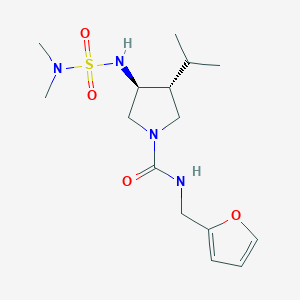 molecular formula C15H26N4O4S B5535041 (3S*,4R*)-3-{[(dimethylamino)sulfonyl]amino}-N-(2-furylmethyl)-4-isopropylpyrrolidine-1-carboxamide 
