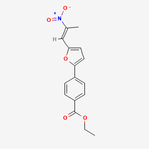 molecular formula C16H15NO5 B5535048 ethyl 4-[5-(2-nitro-1-propen-1-yl)-2-furyl]benzoate 