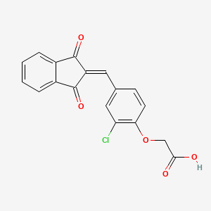 molecular formula C18H11ClO5 B5535058 {2-chloro-4-[(1,3-dioxo-1,3-dihydro-2H-inden-2-ylidene)methyl]phenoxy}acetic acid 