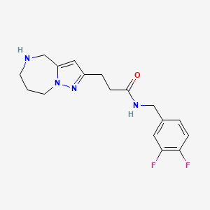 molecular formula C17H20F2N4O B5535065 N-(3,4-difluorobenzyl)-3-(5,6,7,8-tetrahydro-4H-pyrazolo[1,5-a][1,4]diazepin-2-yl)propanamide hydrochloride 