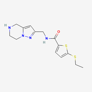 molecular formula C14H18N4OS2 B5535066 5-(ethylthio)-N-(4,5,6,7-tetrahydropyrazolo[1,5-a]pyrazin-2-ylmethyl)-2-thiophenecarboxamide hydrochloride 