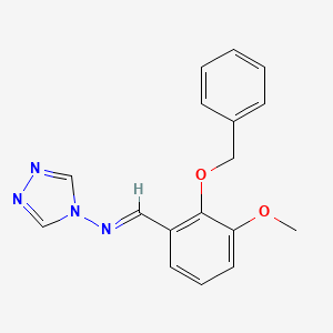 molecular formula C17H16N4O2 B5535073 N-[2-(benzyloxy)-3-methoxybenzylidene]-4H-1,2,4-triazol-4-amine 