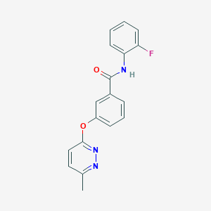 molecular formula C18H14FN3O2 B5535089 N-(2-fluorophenyl)-3-[(6-methyl-3-pyridazinyl)oxy]benzamide 