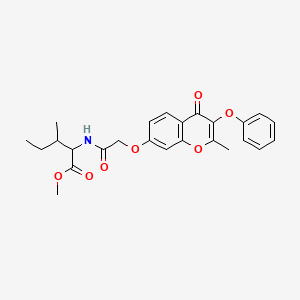 molecular formula C25H27NO7 B5535136 methyl N-{[(2-methyl-4-oxo-3-phenoxy-4H-chromen-7-yl)oxy]acetyl}isoleucinate 