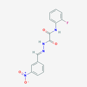 molecular formula C15H11FN4O4 B5535144 N-(2-fluorophenyl)-2-[2-(3-nitrobenzylidene)hydrazino]-2-oxoacetamide 