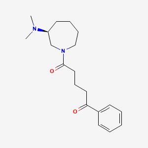 molecular formula C19H28N2O2 B5535145 5-[(3S)-3-(dimethylamino)azepan-1-yl]-5-oxo-1-phenylpentan-1-one 