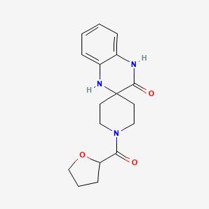 molecular formula C17H21N3O3 B5535172 1-(tetrahydro-2-furanylcarbonyl)-1',4'-dihydro-3'H-spiro[piperidine-4,2'-quinoxalin]-3'-one 