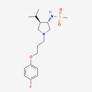 molecular formula C17H27FN2O3S B5535194 N-{(3S*,4R*)-1-[3-(4-fluorophenoxy)propyl]-4-isopropyl-3-pyrrolidinyl}methanesulfonamide 