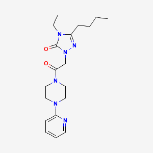 molecular formula C19H28N6O2 B5535202 5-butyl-4-ethyl-2-{2-oxo-2-[4-(2-pyridinyl)-1-piperazinyl]ethyl}-2,4-dihydro-3H-1,2,4-triazol-3-one 