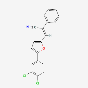 molecular formula C19H11Cl2NO B5535208 3-[5-(3,4-dichlorophenyl)-2-furyl]-2-phenylacrylonitrile 