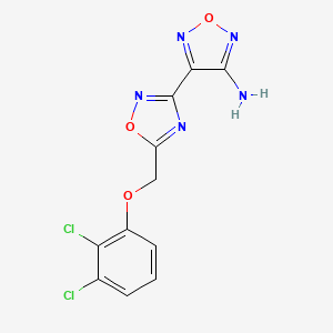 molecular formula C11H7Cl2N5O3 B5535219 4-{5-[(2,3-dichlorophenoxy)methyl]-1,2,4-oxadiazol-3-yl}-1,2,5-oxadiazol-3-amine 