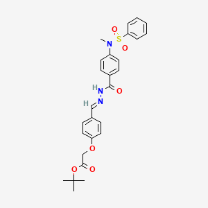 molecular formula C27H29N3O6S B5535225 tert-butyl [4-(2-{4-[methyl(phenylsulfonyl)amino]benzoyl}carbonohydrazonoyl)phenoxy]acetate 