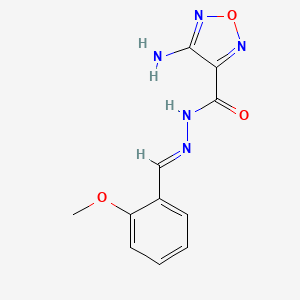 molecular formula C11H11N5O3 B5535228 4-amino-N'-(2-methoxybenzylidene)-1,2,5-oxadiazole-3-carbohydrazide 