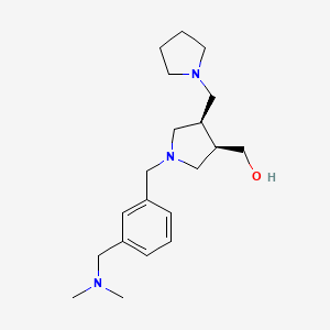molecular formula C20H33N3O B5535255 [(3R*,4R*)-1-{3-[(dimethylamino)methyl]benzyl}-4-(pyrrolidin-1-ylmethyl)pyrrolidin-3-yl]methanol 