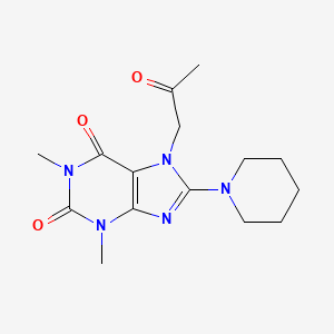 molecular formula C15H21N5O3 B5535268 1,3-dimethyl-7-(2-oxopropyl)-8-piperidin-1-yl-3,7-dihydro-1H-purine-2,6-dione 